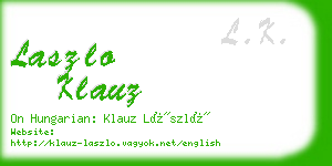 laszlo klauz business card